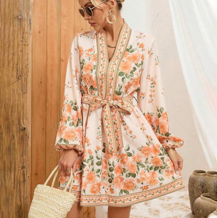 Elegant floral mini dress