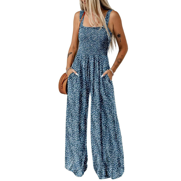 Boho Printed Spaghetti Strap Jumpsuit