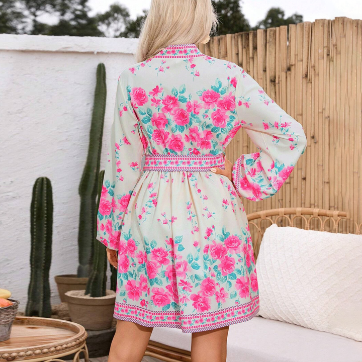 Elegant floral mini dress