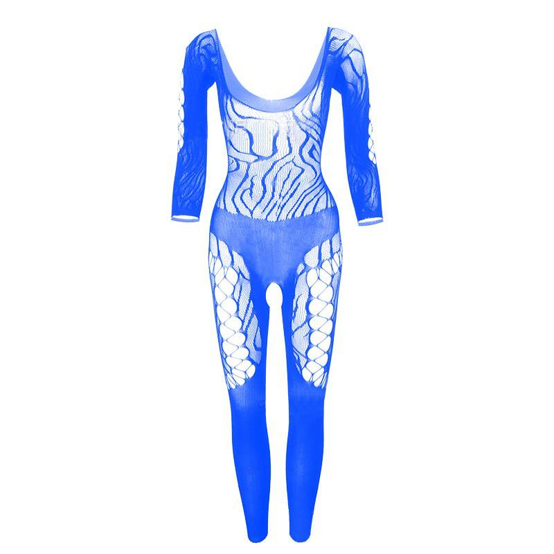 Women’s Sheer Lace Bodystocking – Long Sleeve Cutout Design