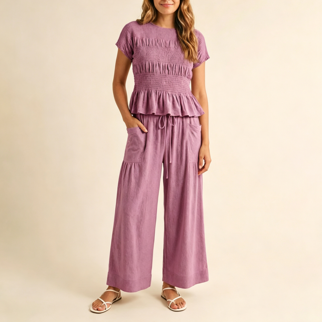 Relaxed Fit Short Sleeve Lounge Set