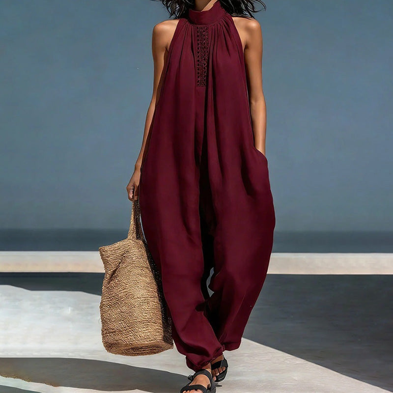 Sleeveless Wide Leg Resort Jumpsuit