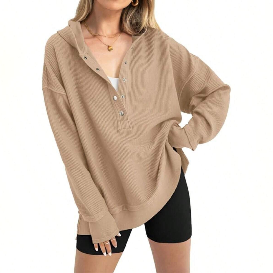 American-style hooded knit loose raglan sleeve sweatshirt