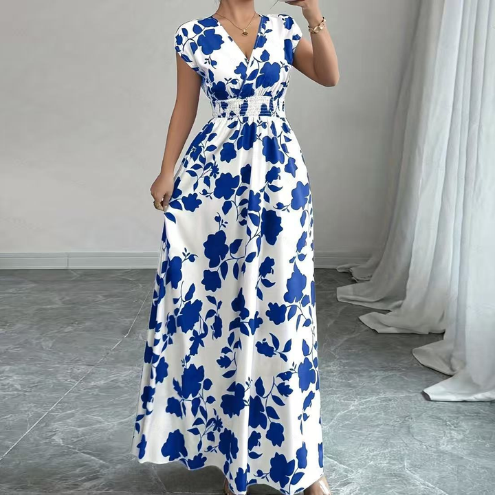 Floral Surplice Maxi Dress