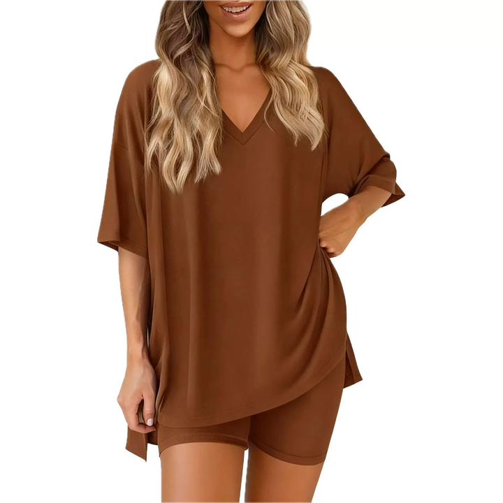 Soft Knit Relaxed V-Neck Lounge Set