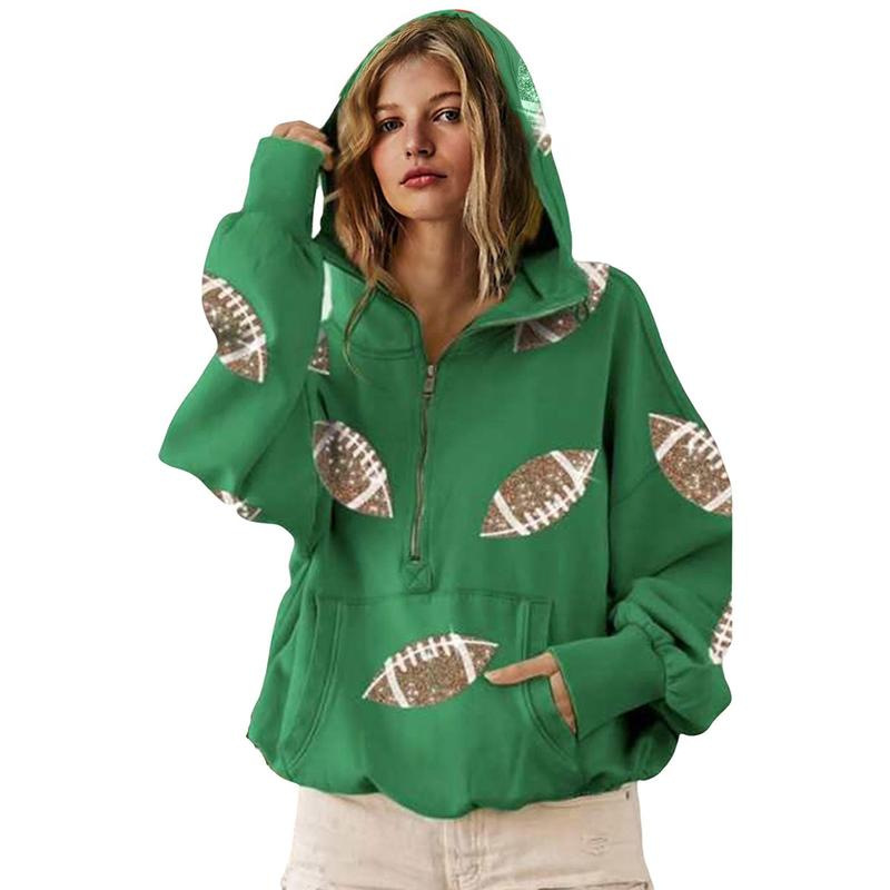 Graphic Half Zip Oversized Hoodie