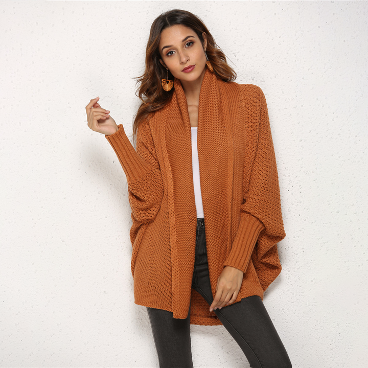 Women’s Off-Shoulder Knit Cardigan – Oversized Fit