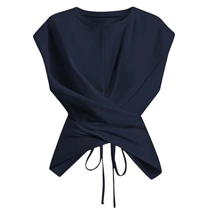Cross Wrap Tie Front Crop Top