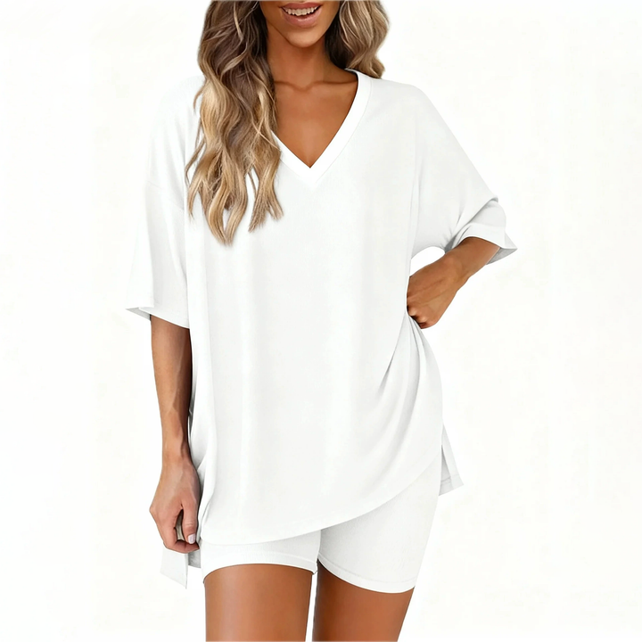 Soft Knit Relaxed V-Neck Lounge Set