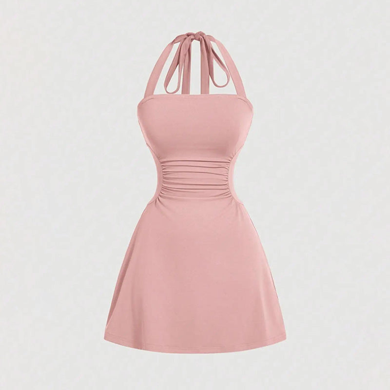 French Inspired Polka Dot Summer Mini Dress