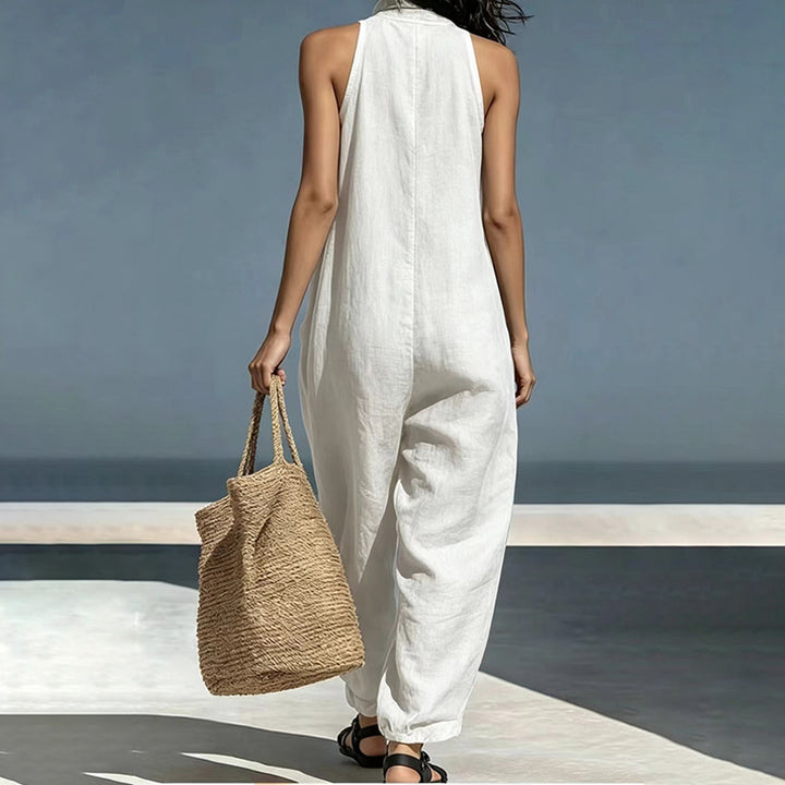 Sleeveless Wide Leg Resort Jumpsuit