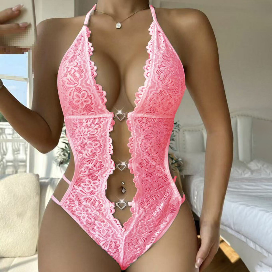 Women’s Lace Halter Bodysuit – Cutout Detail