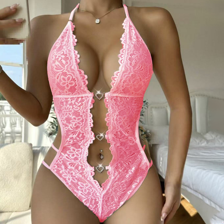 Women’s Lace Halter Bodysuit – Cutout Detail
