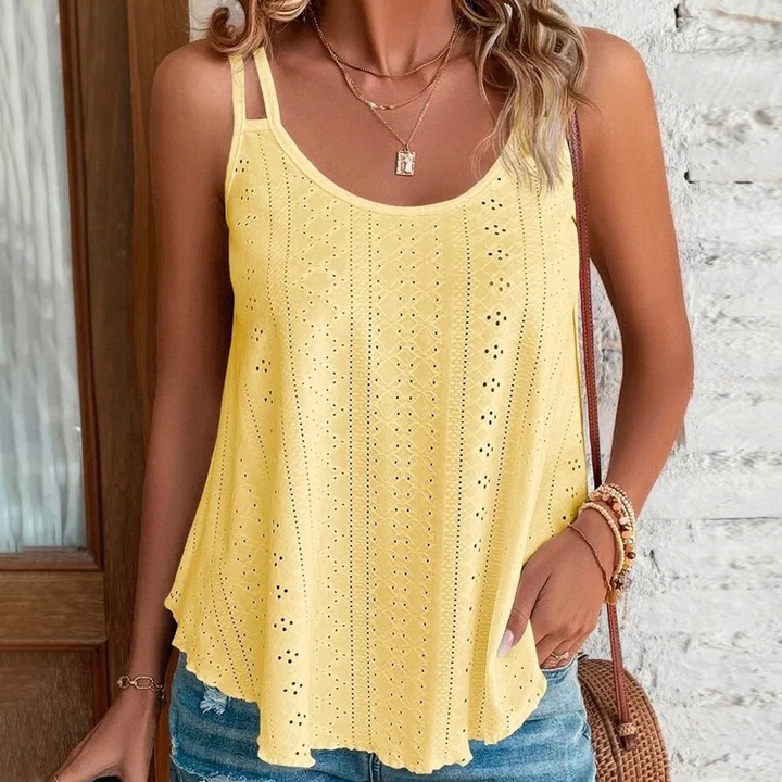 Eyelet Double Strap Tank Top