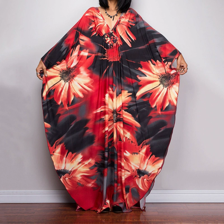 Relaxed Boho Off-Shoulder Striped Maxi Dress