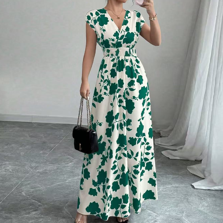 Floral Surplice Maxi Dress