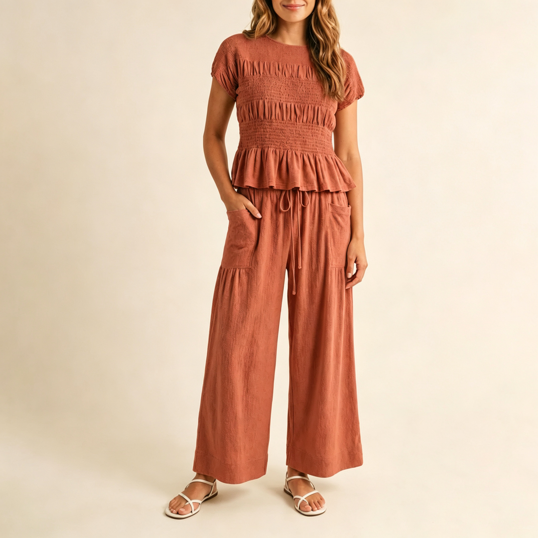 Relaxed Fit Short Sleeve Lounge Set
