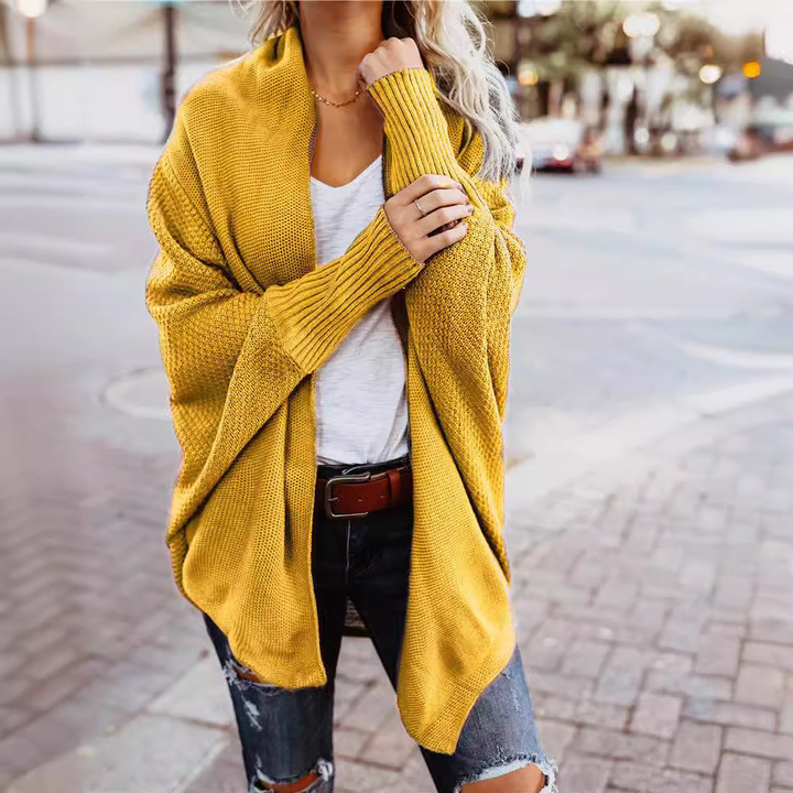 Women’s Off-Shoulder Knit Cardigan – Oversized Fit