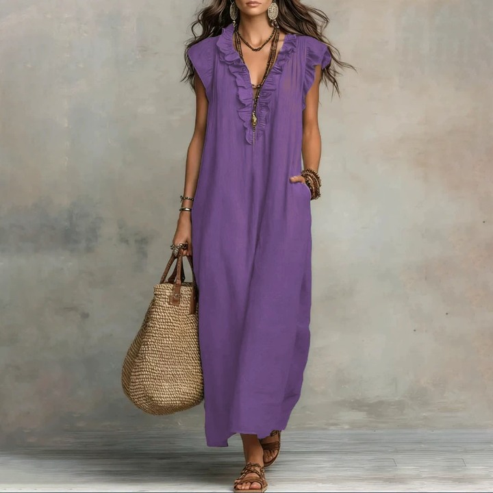Bohemian V-Neck Sleeveless Maxi Dress