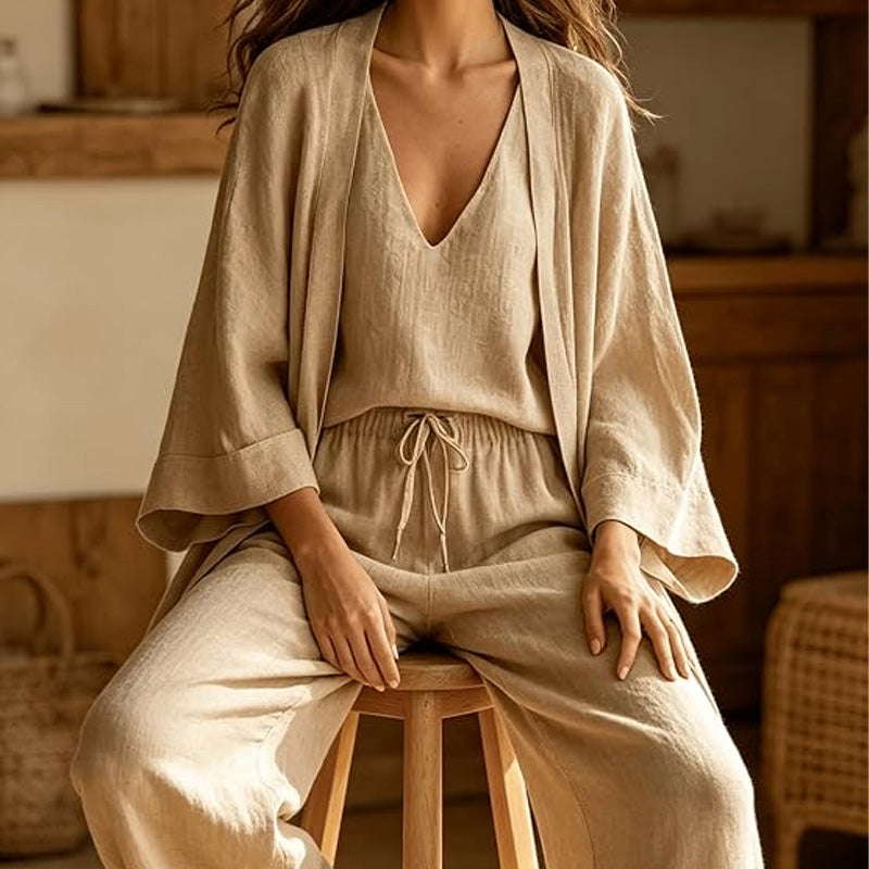 Elegant 3-Piece Resort Wide Leg Pants Set