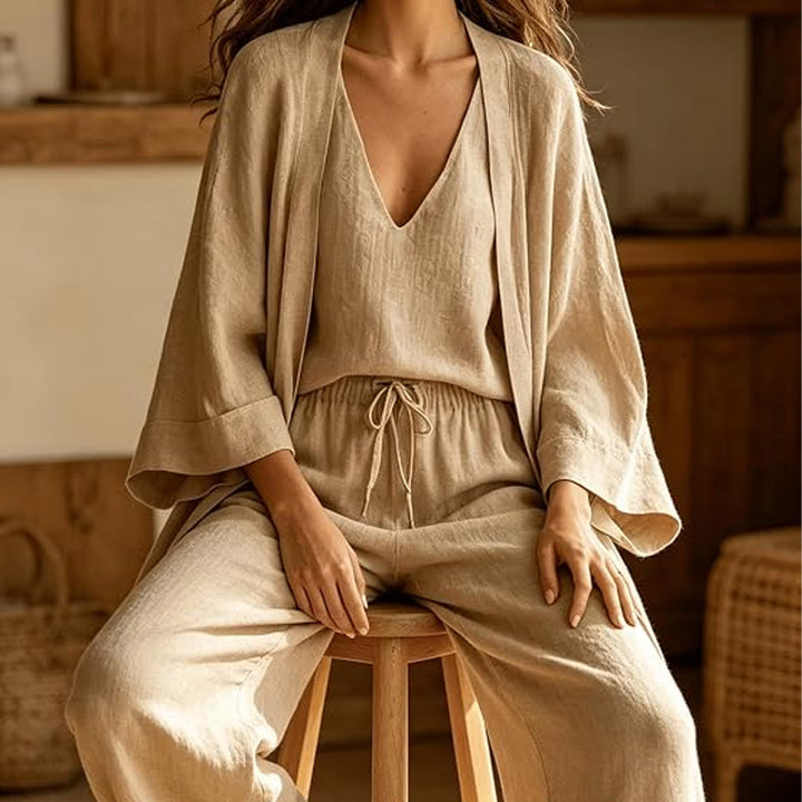 Elegant 3-Piece Resort Wide Leg Pants Set