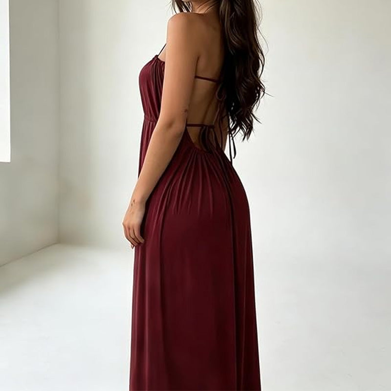 Plus Size Drawstring Cami Maxi Dress