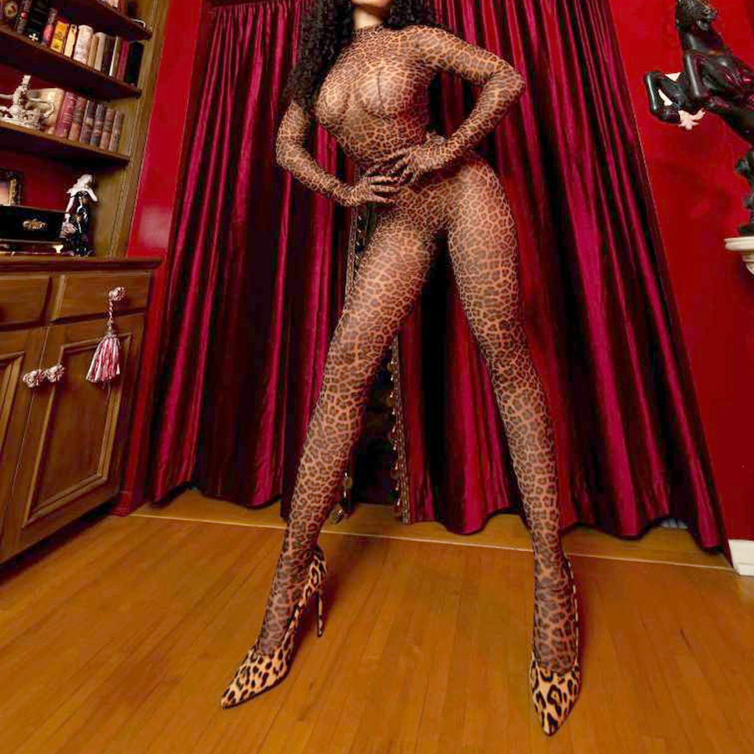 Women’s Sheer Leopard Jumpsuit