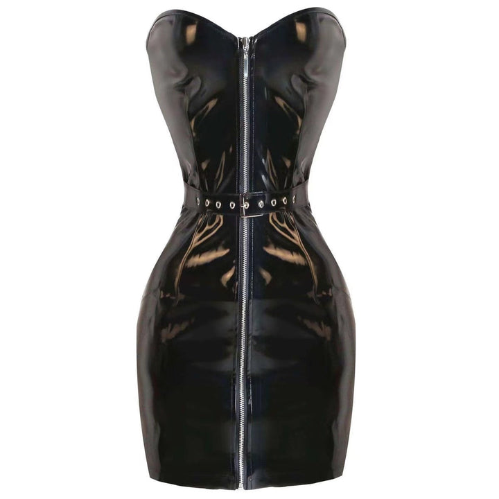 Sexy Zipper Bodycon Leather Dress
