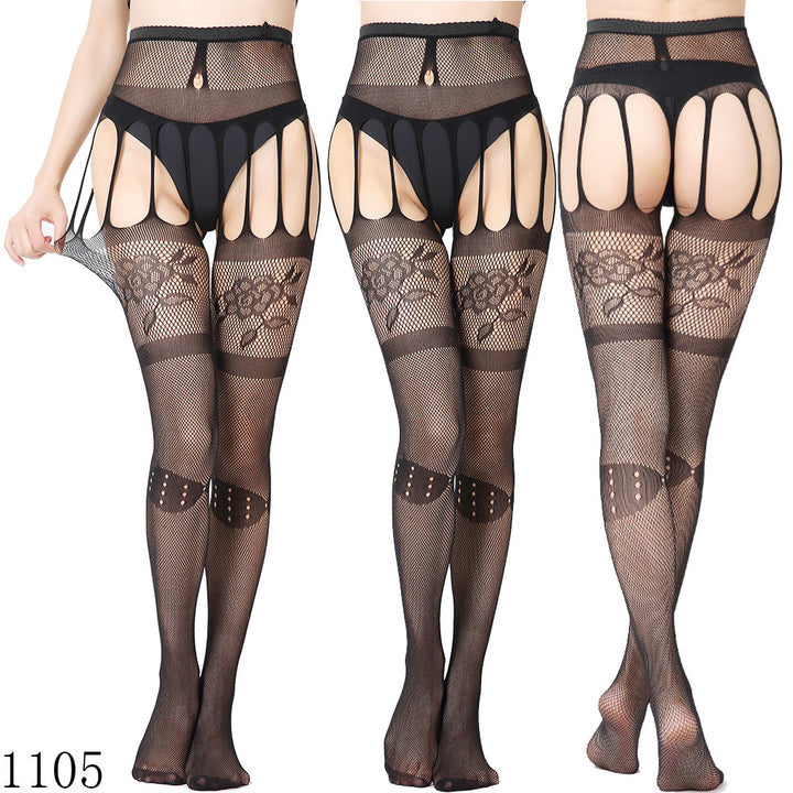 Lace-print stockings