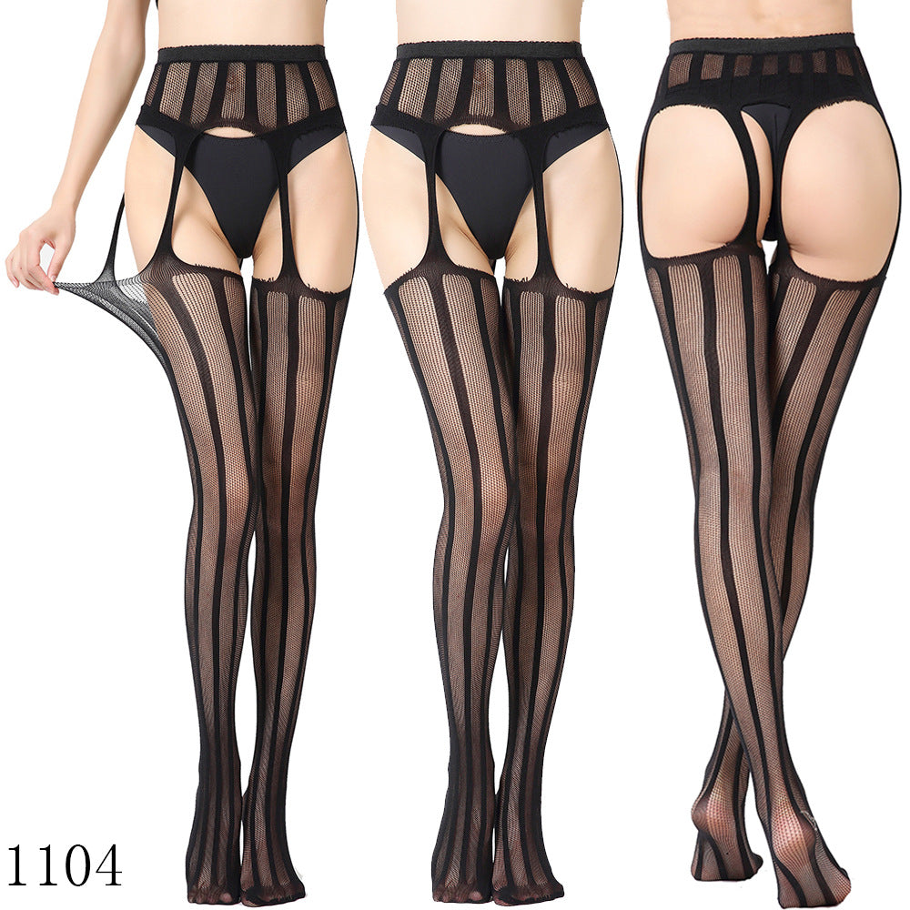 Lace-print stockings