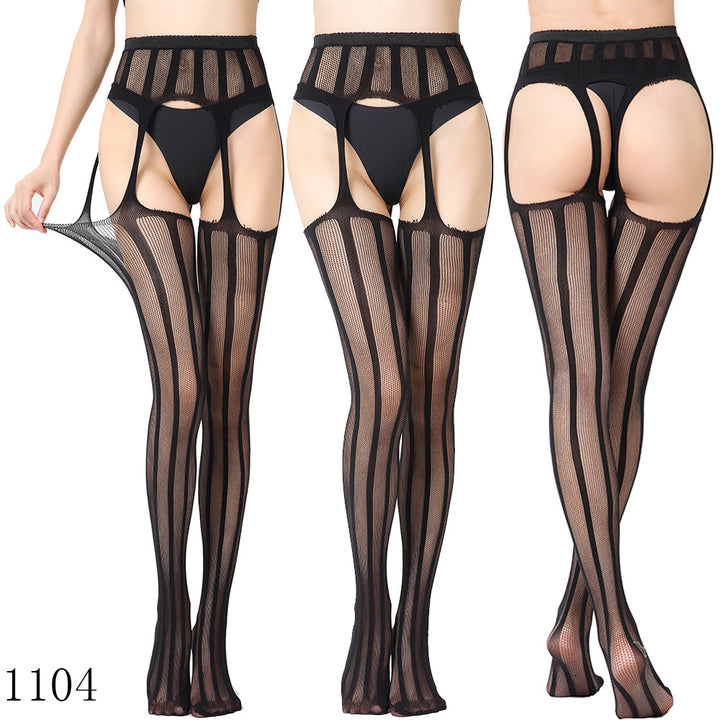 Lace-print stockings