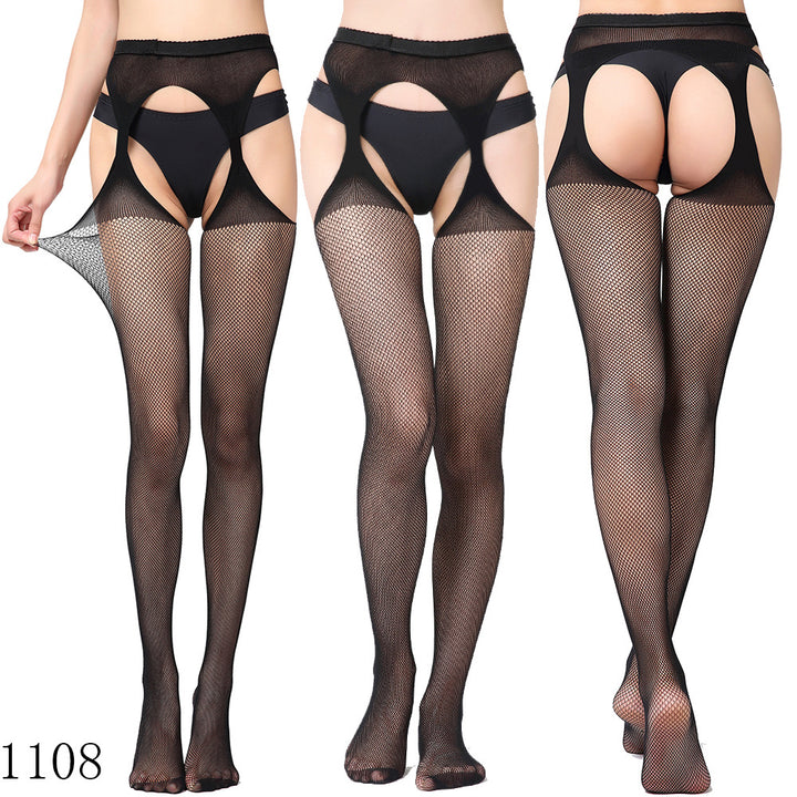 Lace-print stockings