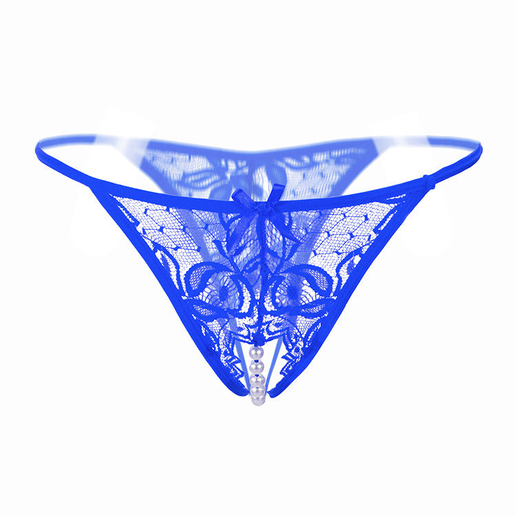 Sexy Pearl Open Crotch Transparent T-Back
