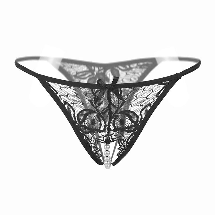 Sexy Pearl Open Crotch Transparent T-Back