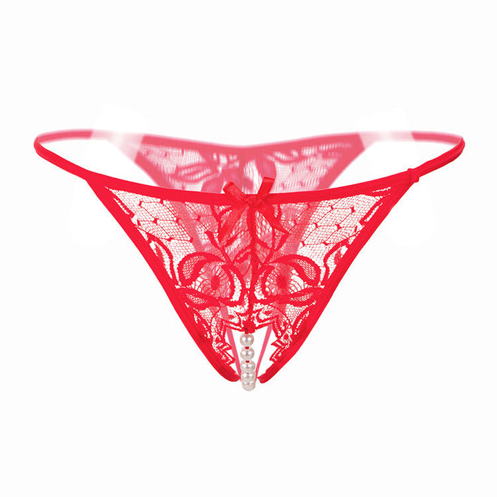Sexy Pearl Open Crotch Transparent T-Back