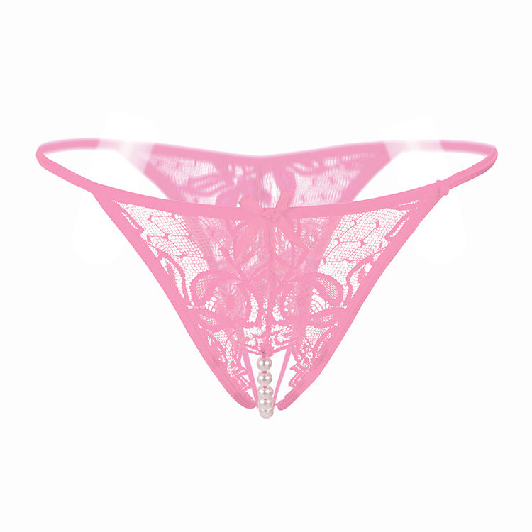 Sexy Pearl Open Crotch Transparent T-Back