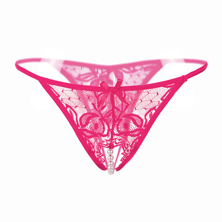 Sexy Pearl Open Crotch Transparent T-Back