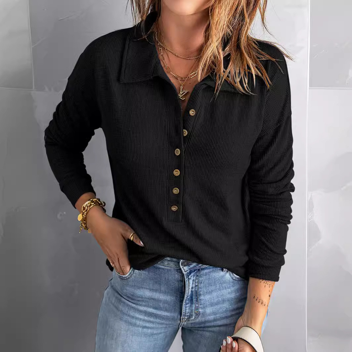Relaxed Fit Long Sleeve Knit Pullover