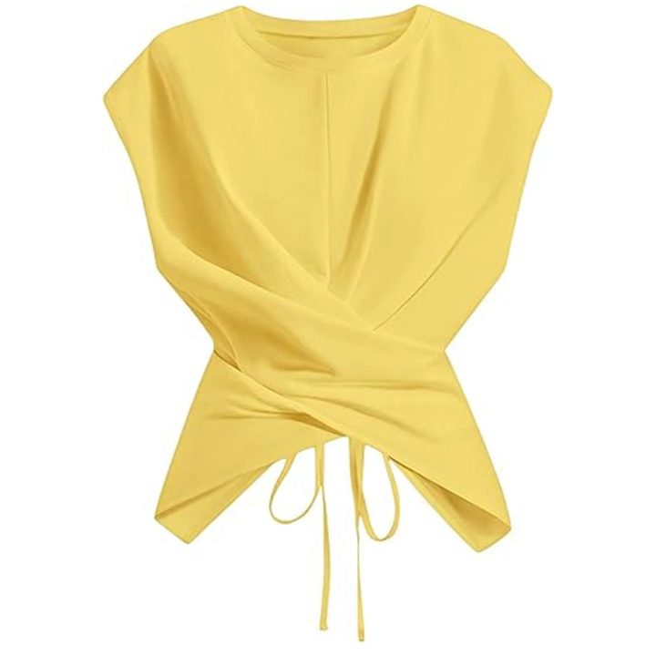 Cross Wrap Tie Front Crop Top