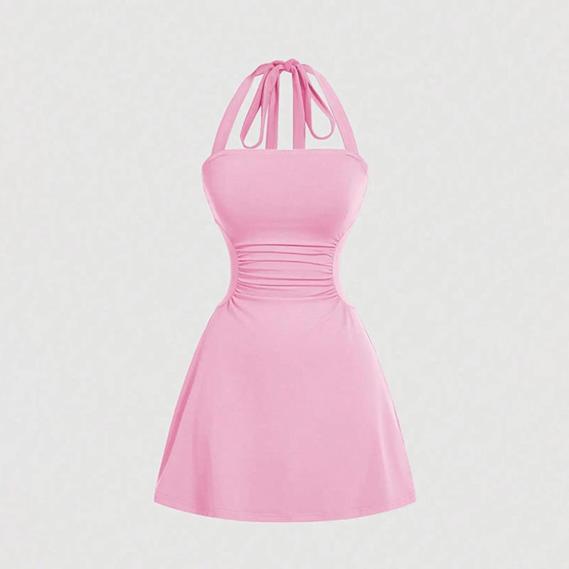 French Inspired Polka Dot Summer Mini Dress