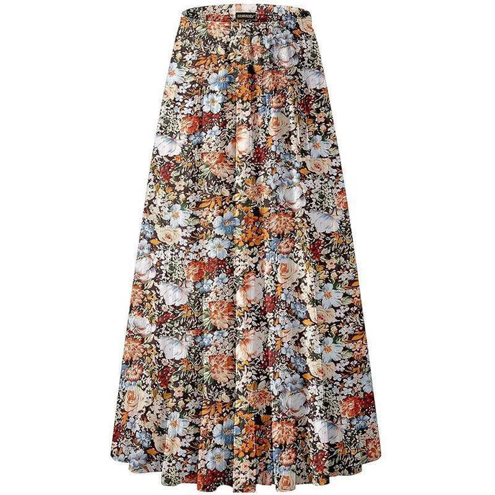 Floral Chiffon A-Line Maxi Skirt