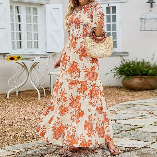 Elegant Boho Floral Maxi Dress