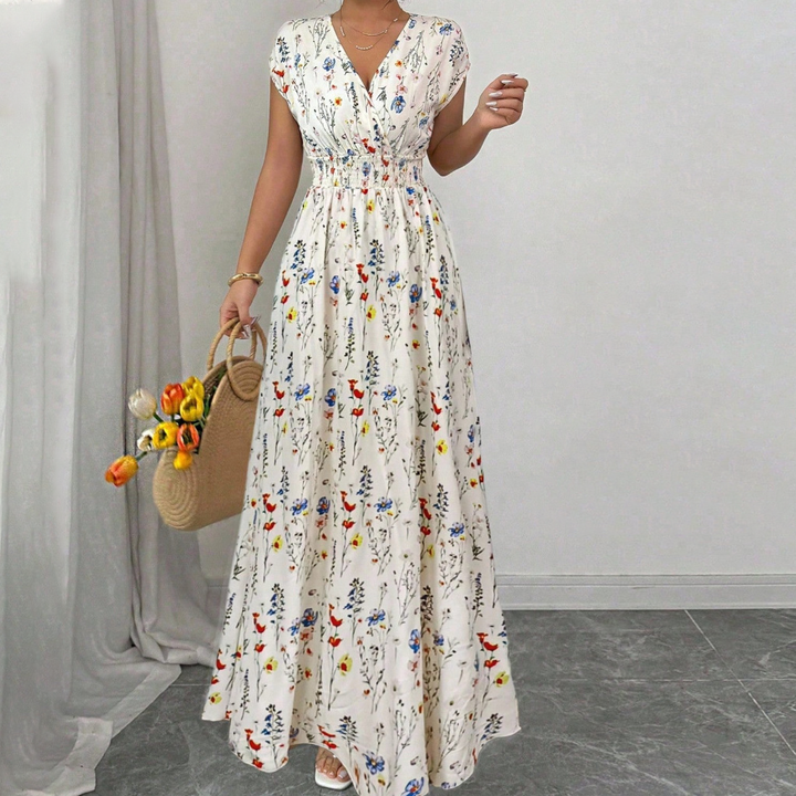 Floral Surplice Maxi Dress