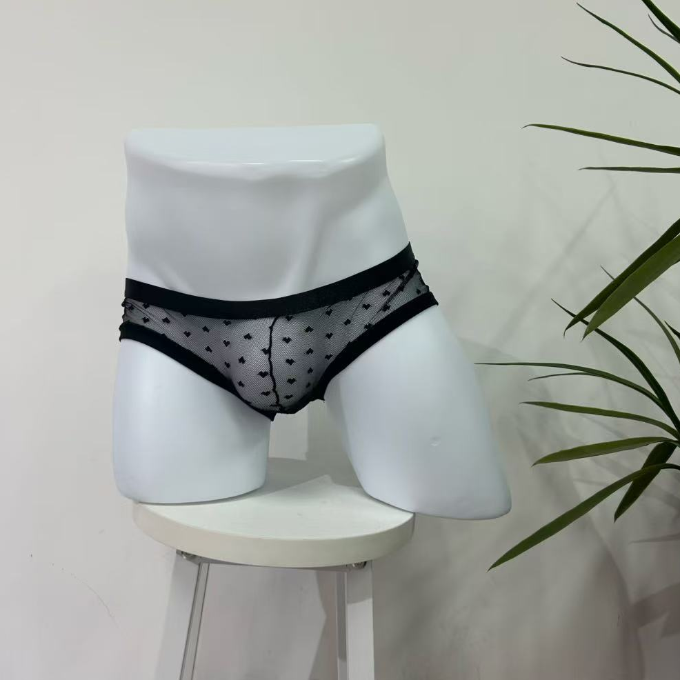 Men’s Lace Thong – Sheer Floral Detail