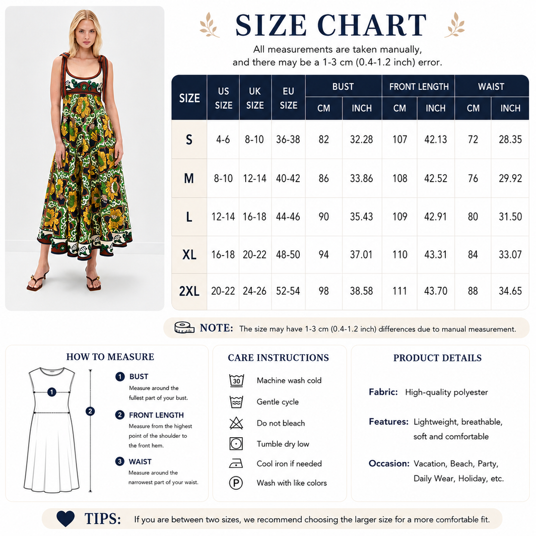 Artisan Tie-Shoulder Botanical Print Maxi Dress