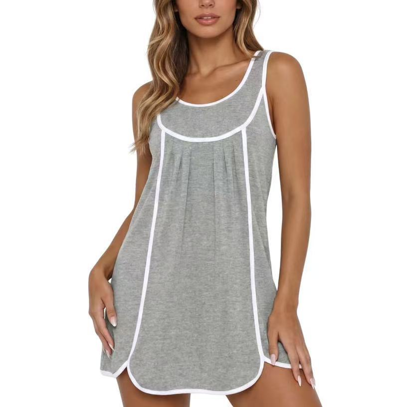 Sleeveless Patchwork Swing Dress