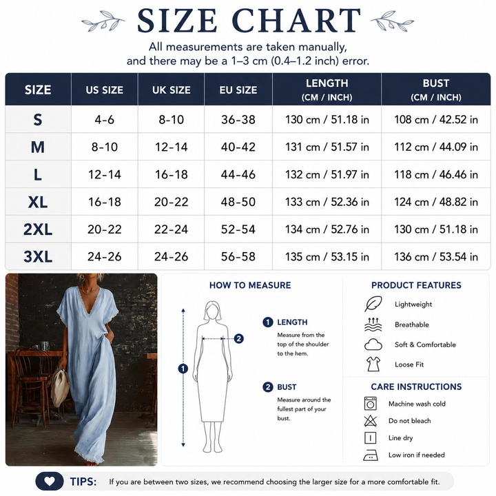 Linen Blend Lace Trim Maxi Dress