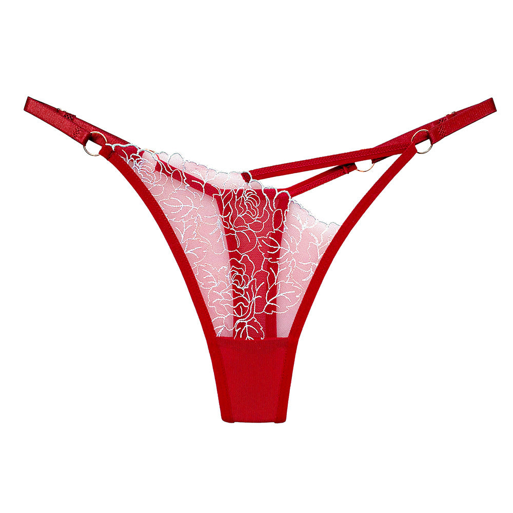 Lace V-shaped thong