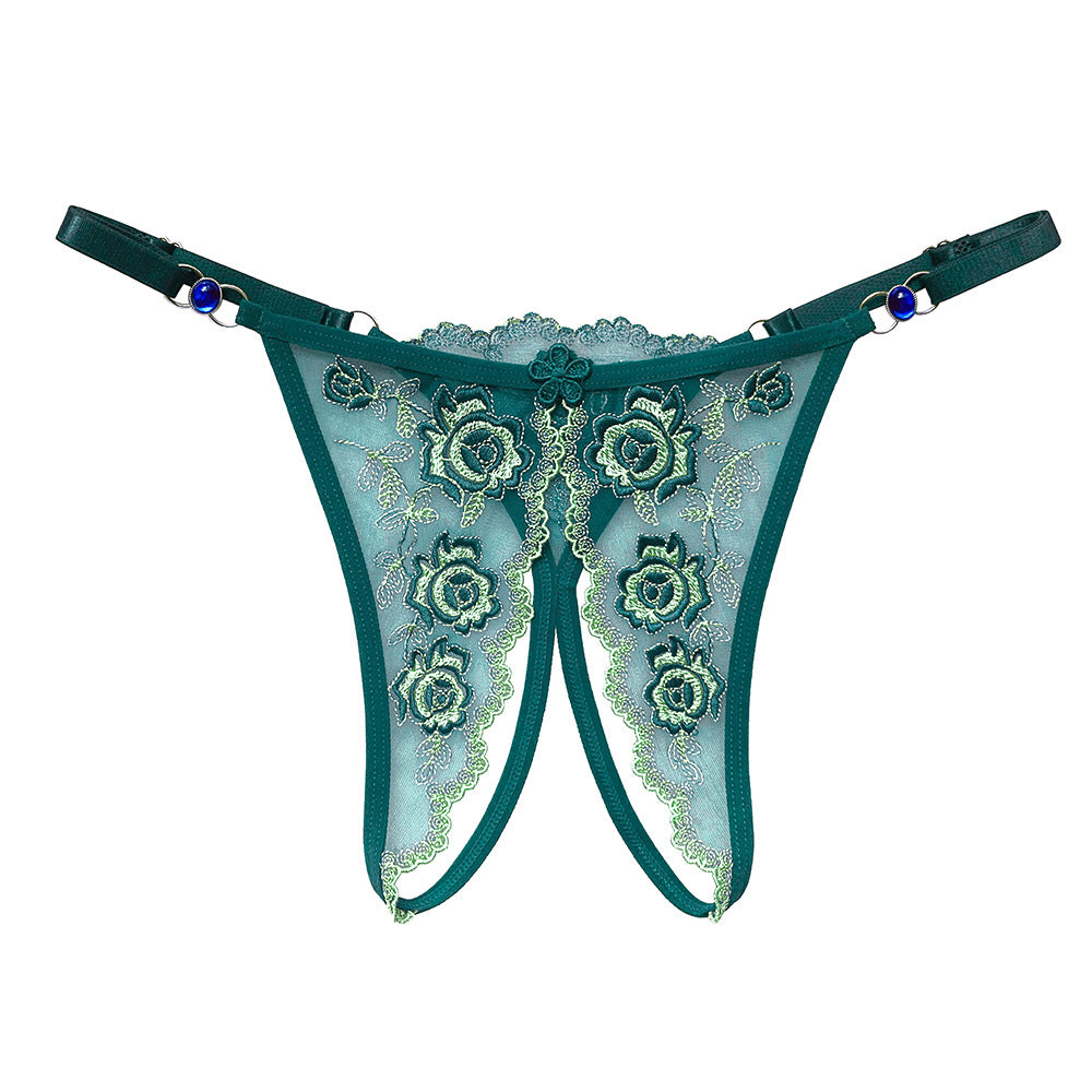 Embroidered Adjustable Diamond Seductive T-Back
