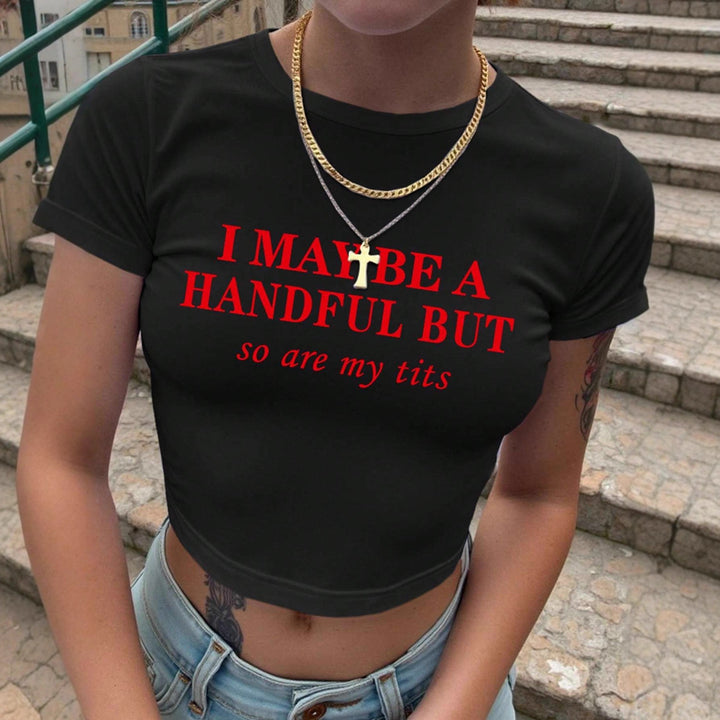 Street Style Letter Print Cropped Tee